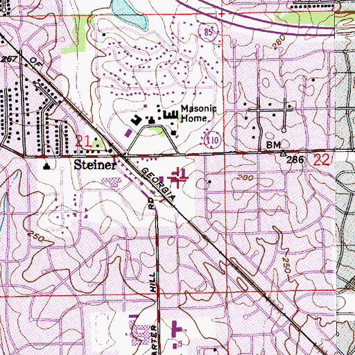 Topographic Map of Montgomery Academy, AL