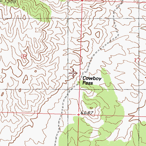 Topographic Map of Cowboy Pass, UT