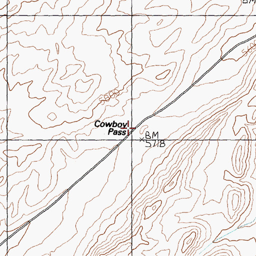 Topographic Map of Cowboy Pass, UT
