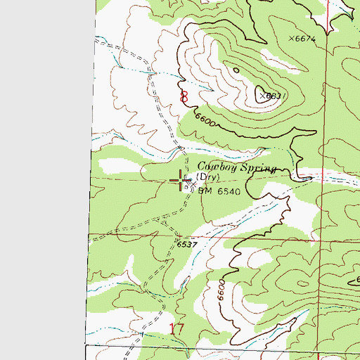 Topographic Map of Cowboy Spring, UT