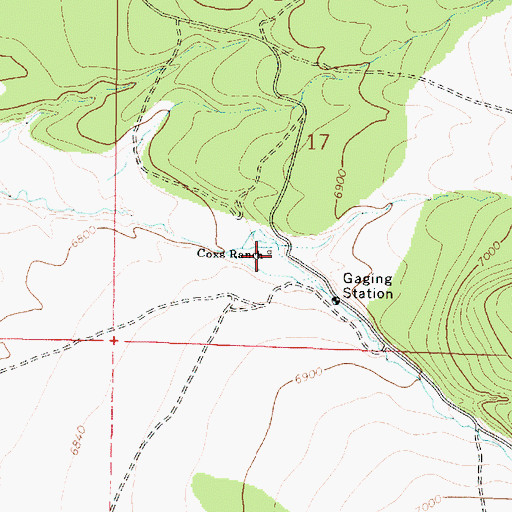 Topographic Map of Coxs Ranch, UT