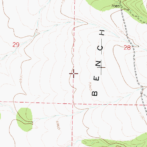 Topographic Map of Coyote Bench, UT