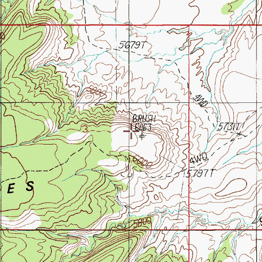 Topographic Map of Coyote Benches, UT