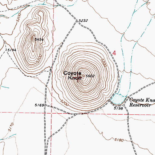 Topographic Map of Coyote Knoll, UT