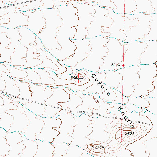 Topographic Map of Coyote Knolls, UT