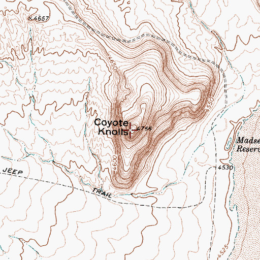 Topographic Map of Coyote Knolls, UT