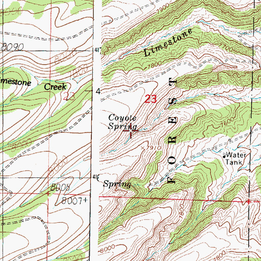 Topographic Map of Coyote Spring, UT