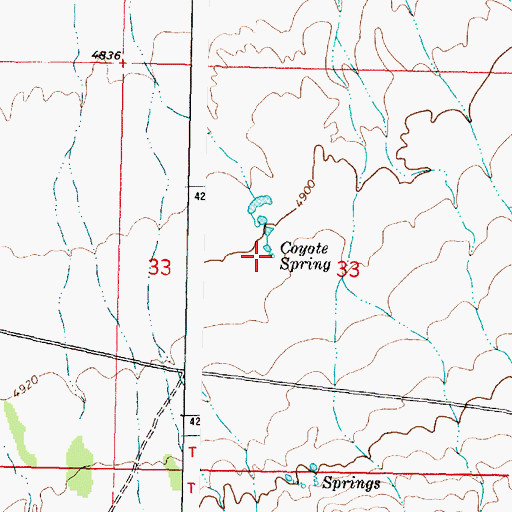 Topographic Map of Coyote Spring, UT