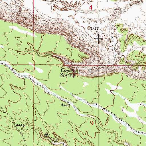Topographic Map of Coyote Spring, UT