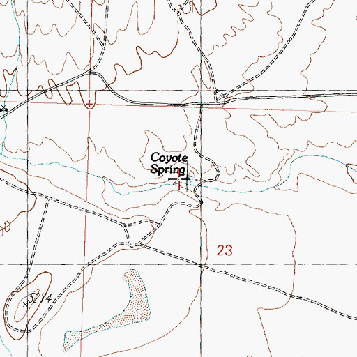 Topographic Map of Coyote Spring, UT