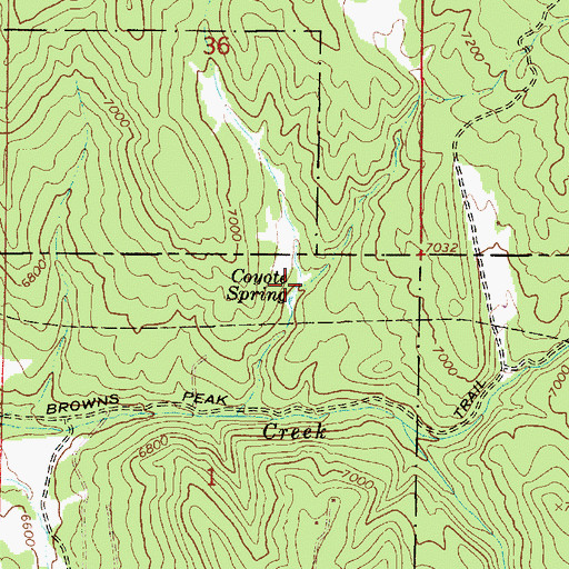 Topographic Map of Coyote Spring, UT
