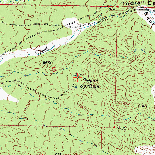 Topographic Map of Coyote Springs, UT