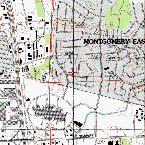 Topographic Map of Montgomery East, AL