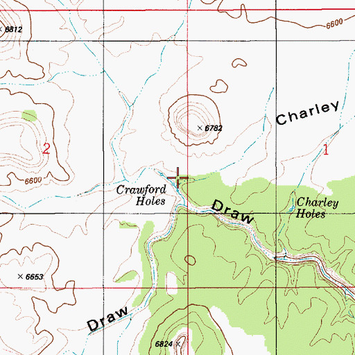 Topographic Map of Crawford Holes, UT