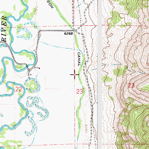 Topographic Map of Crawford Thompson Canal, UT