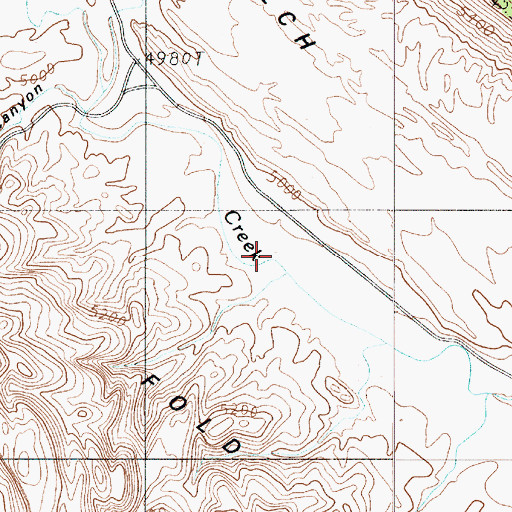 Topographic Map of Creek Canyon, UT