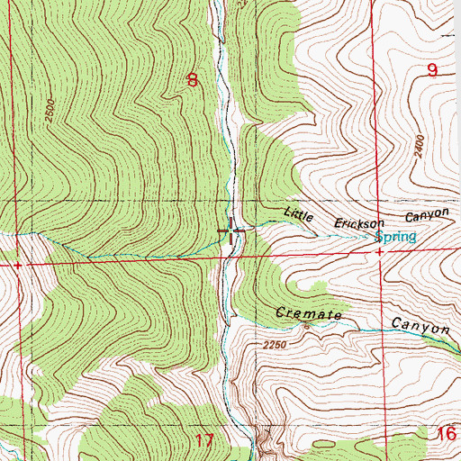 Topographic Map of Cremate Canyon, UT