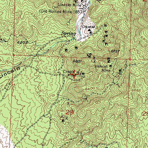 Topographic Map of Creole Mine, UT