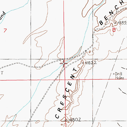 Topographic Map of Crescent Bench, UT