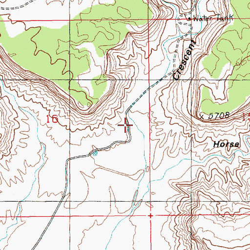 Topographic Map of Crescent Canyon, UT