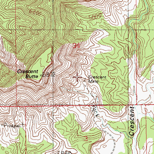 Topographic Map of Crescent Mine, UT