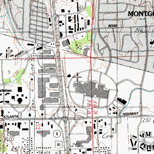 Topographic Map of Montgomery East Industrial Park, AL
