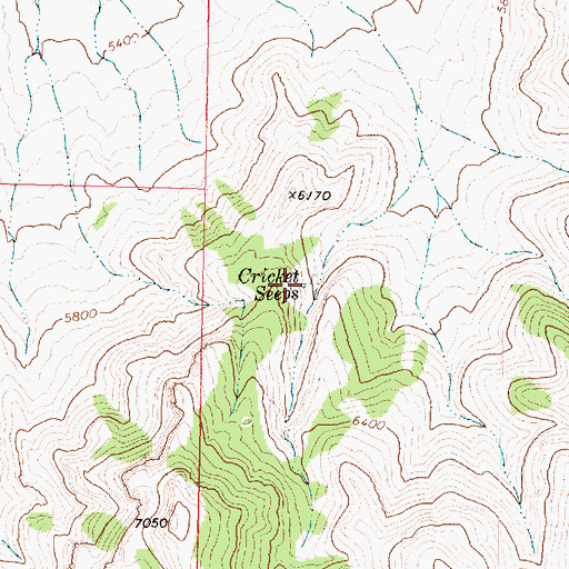 Topographic Map of Cricket Seeps, UT
