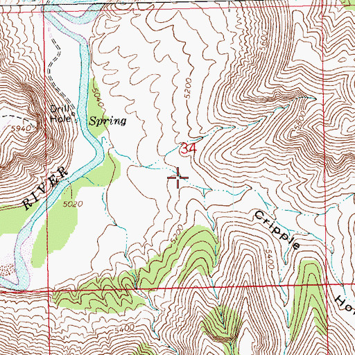 Topographic Map of Cripple Horse Canyon, UT