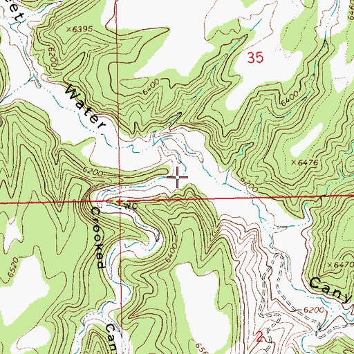 Topographic Map of Crooked Canyon, UT