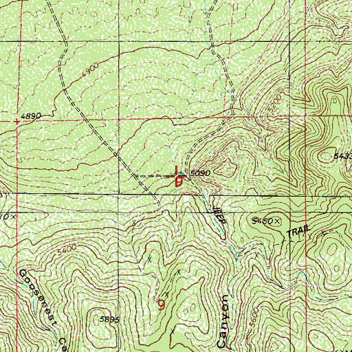 Topographic Map of Crooked Canyon, UT