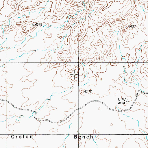Topographic Map of Croton Bench, UT