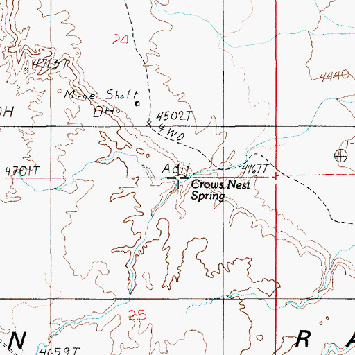Topographic Map of Crows Nest Spring, UT