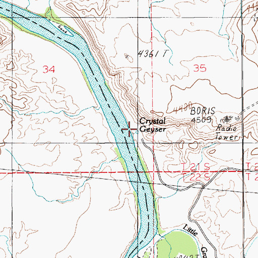 Topographic Map of Crystal Geyser, UT