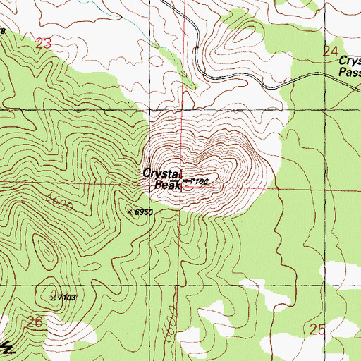 Topographic Map of Crystal Peak, UT