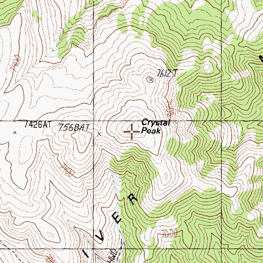 Topographic Map of Crystal Peak, UT