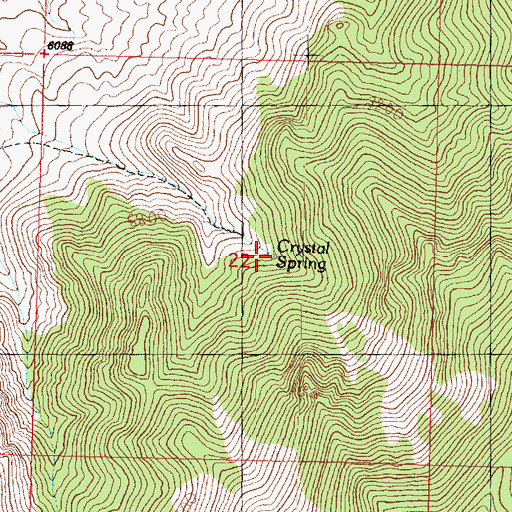 Topographic Map of Crystal Spring, UT
