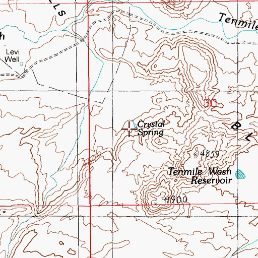 Topographic Map of Crystal Spring, UT