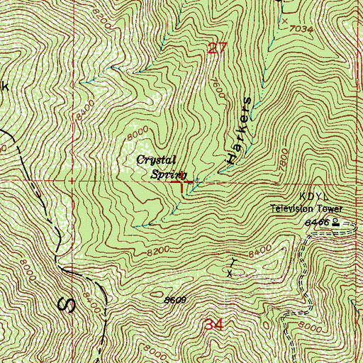 Topographic Map of Crystal Spring, UT
