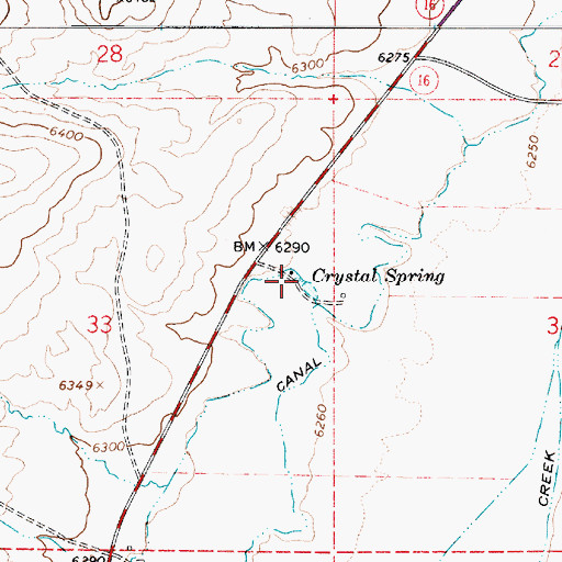 Topographic Map of Crystal Spring, UT