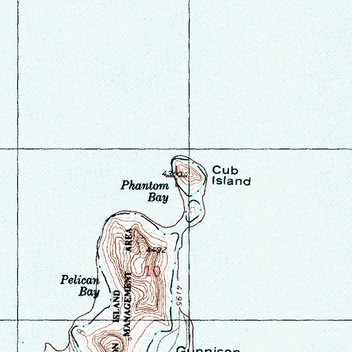 Topographic Map of Cub Island, UT