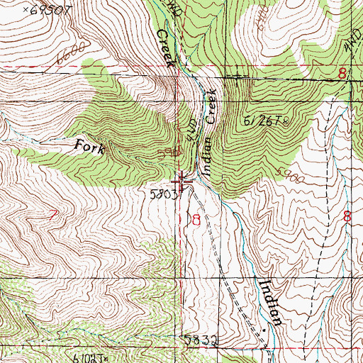 Topographic Map of Cucchi Fork, UT