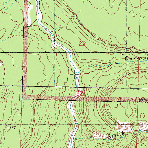 Topographic Map of Currant Creek, UT