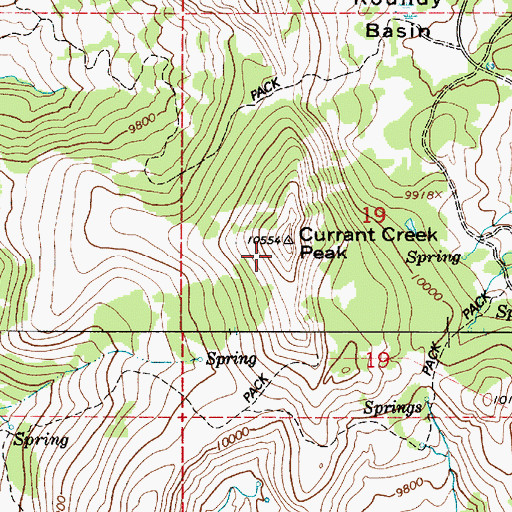 Topographic Map of Currant Creek Peak, UT