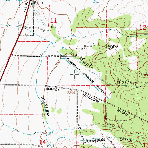 Topographic Map of Current Spring Ditch, UT