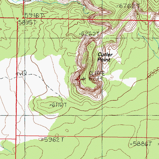 Topographic Map of Cutler Point, UT