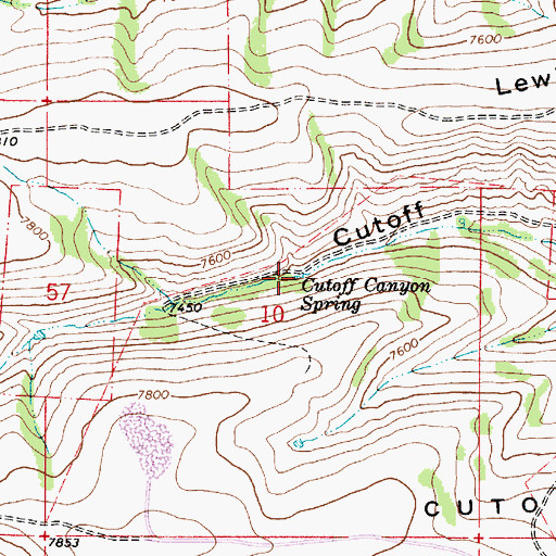 Topographic Map of Cutoff Canyon Spring, UT