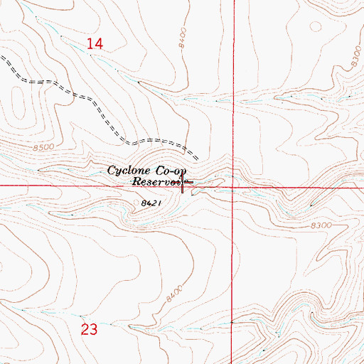 Topographic Map of Cyclone Co-op Reservoir, UT