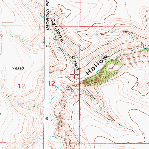 Topographic Map of Cyclone Draw, UT