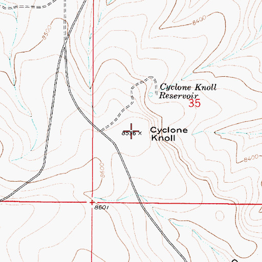 Topographic Map of Cyclone Knoll, UT
