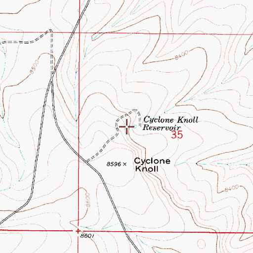 Topographic Map of Cyclone Knoll Reservoir, UT